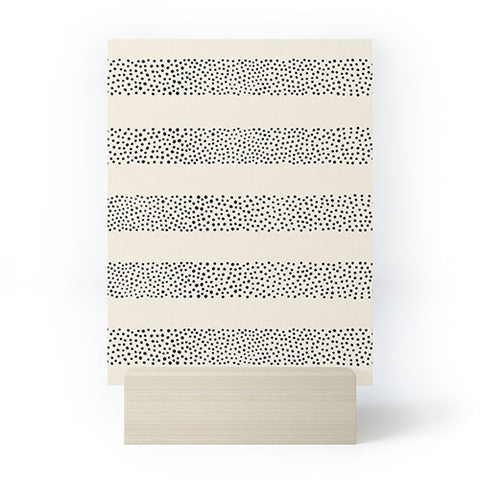 Little Arrow Design Co stippled stripes cream black Mini Art Print