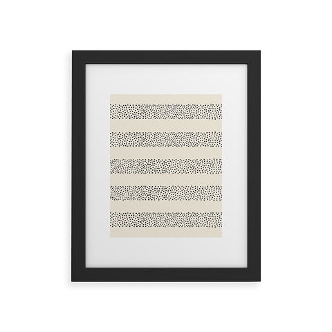 Little Arrow Design Co stippled stripes cream black Framed Art Print