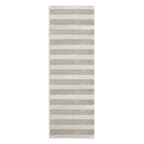 Little Arrow Design Co stippled stripes cream black Yoga Towel