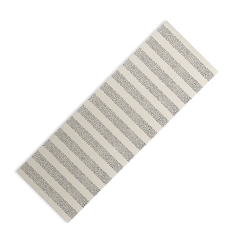 Little Arrow Design Co stippled stripes cream black Yoga Mat