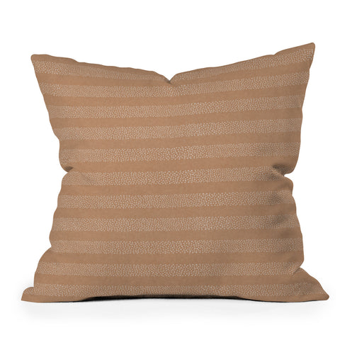 Little Arrow Design Co stippled stripes golden brown Outdoor Throw Pillow