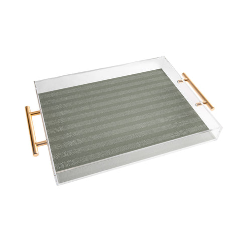 Little Arrow Design Co stippled stripes sage Acrylic Tray
