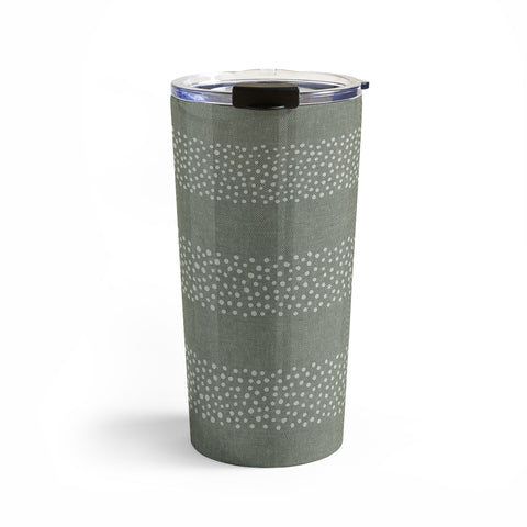 Little Arrow Design Co stippled stripes sage Travel Mug