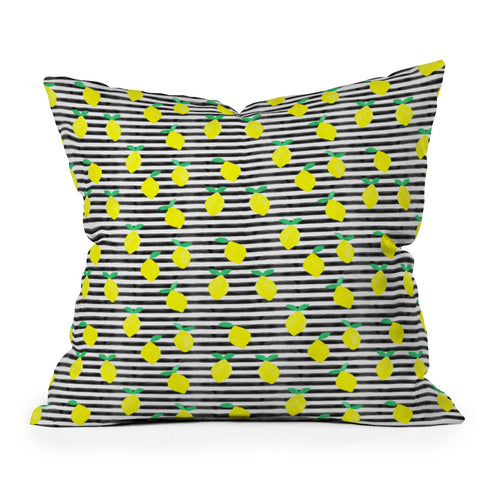 Little Arrow Design Co summer lemons Outdoor Throw Pillow