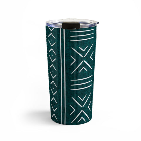 Little Arrow Design Co teal mudcloth tribal Travel Mug