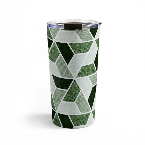Little Arrow Design Co triangle geo green Travel Mug