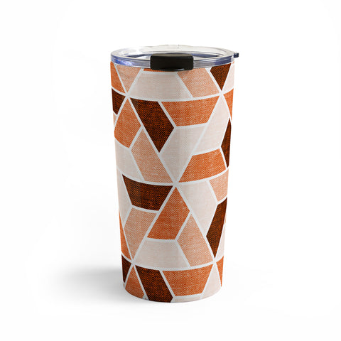 Little Arrow Design Co triangle geo orange Travel Mug