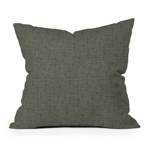 Little Arrow Design Co triangle stripes olive Outdoor Throw Pillow