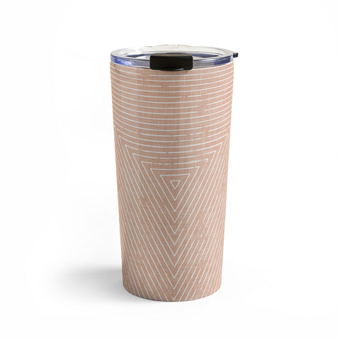 Little Arrow Design Co triangle stripes peach Travel Mug