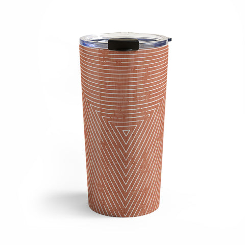 Little Arrow Design Co triangle stripes terracotta Travel Mug