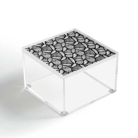 Little Arrow Design Co tropical leaves charcoal Acrylic Box