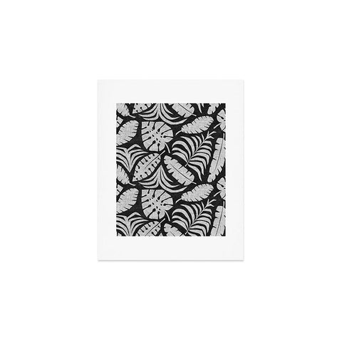 Little Arrow Design Co tropical leaves charcoal Art Print