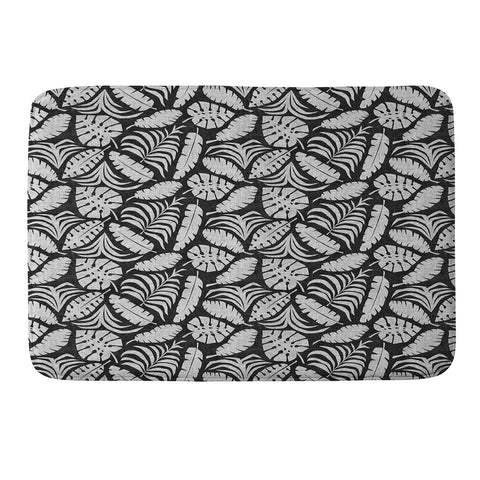 Little Arrow Design Co tropical leaves charcoal Memory Foam Bath Mat