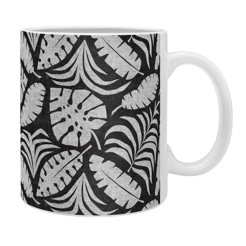 Little Arrow Design Co tropical leaves charcoal Coffee Mug