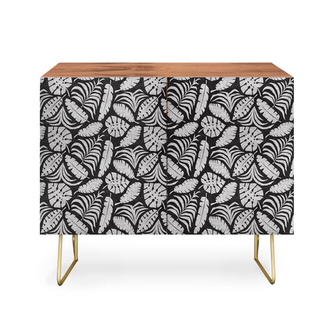Little Arrow Design Co tropical leaves charcoal Credenza