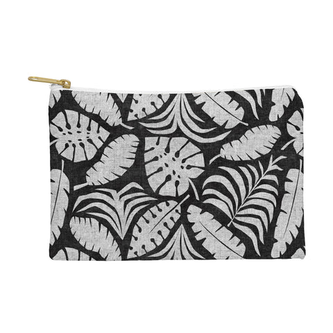 Little Arrow Design Co tropical leaves charcoal Pouch