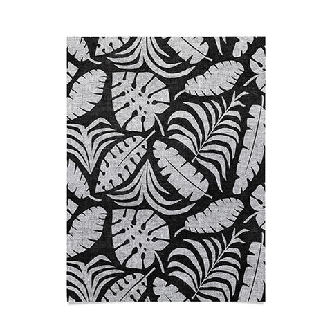 Little Arrow Design Co tropical leaves charcoal Poster