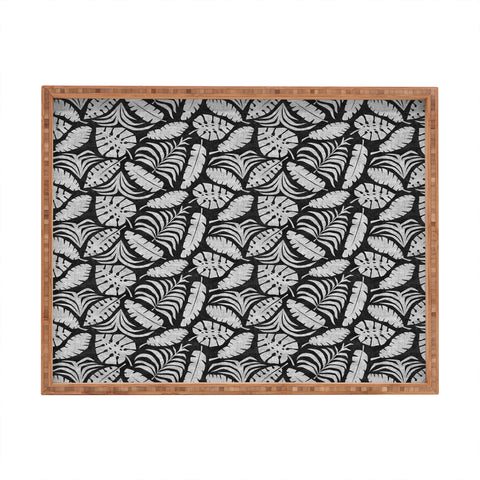 Little Arrow Design Co tropical leaves charcoal Rectangular Tray