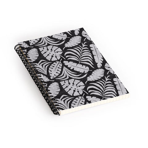Little Arrow Design Co tropical leaves charcoal Spiral Notebook