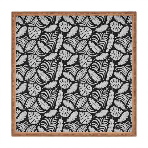 Little Arrow Design Co tropical leaves charcoal Square Tray