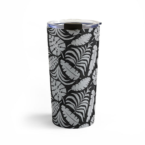 Little Arrow Design Co tropical leaves charcoal Travel Mug