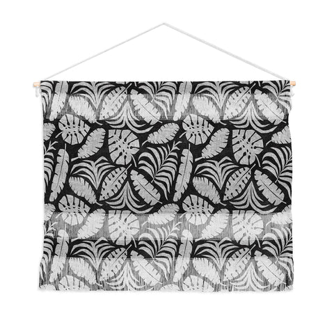 Little Arrow Design Co tropical leaves charcoal Wall Hanging Landscape