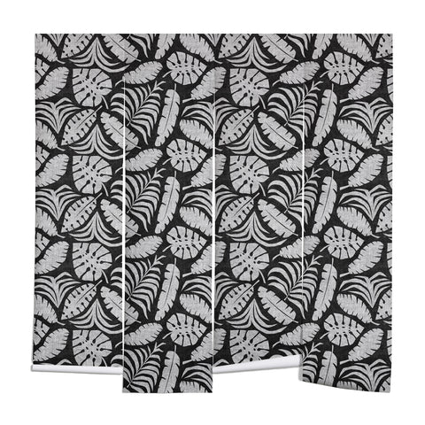 Little Arrow Design Co tropical leaves charcoal Wall Mural