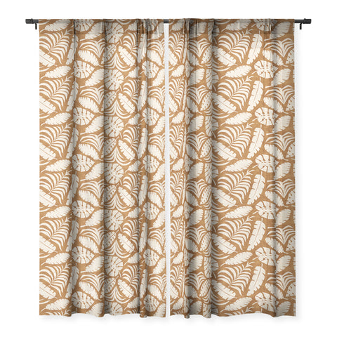 Little Arrow Design Co tropical leaves honey Sheer Non Repeat