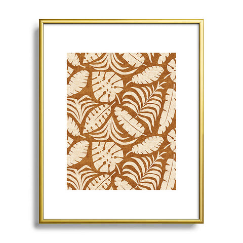 Little Arrow Design Co tropical leaves honey Metal Framed Art Print