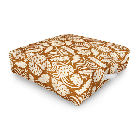 Little Arrow Design Co tropical leaves honey Outdoor Floor Cushion