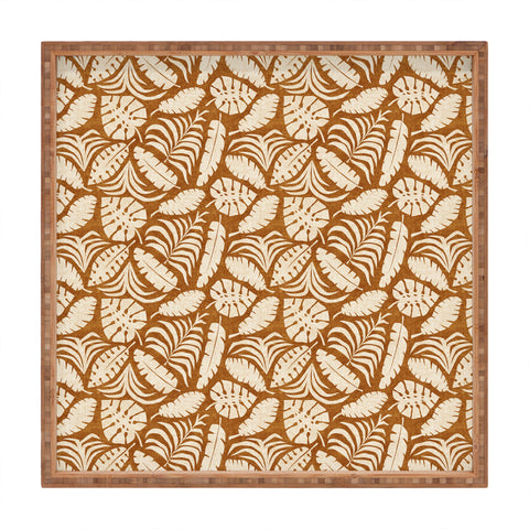 Little Arrow Design Co tropical leaves honey Square Tray