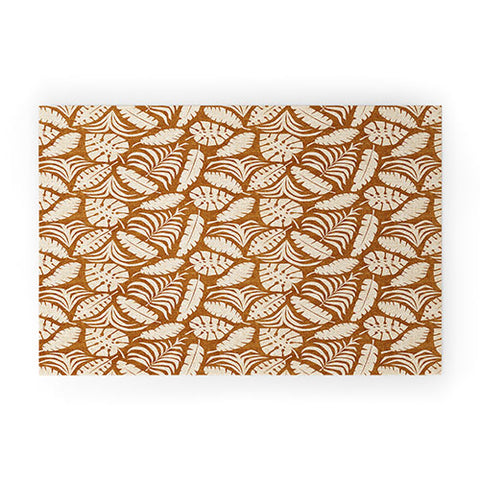 Little Arrow Design Co tropical leaves honey Welcome Mat