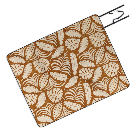 Little Arrow Design Co tropical leaves honey Picnic Blanket