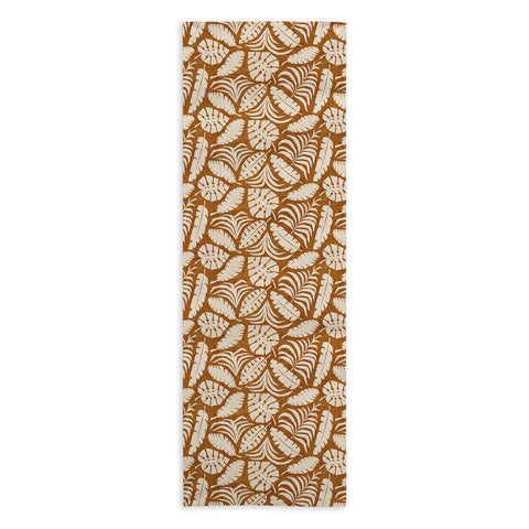 Little Arrow Design Co tropical leaves honey Yoga Towel