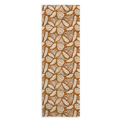 Little Arrow Design Co tropical leaves honey Yoga Towel