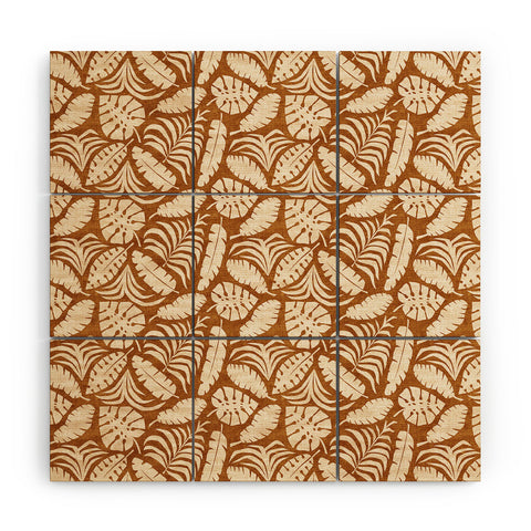 Little Arrow Design Co tropical leaves honey Wood Wall Mural