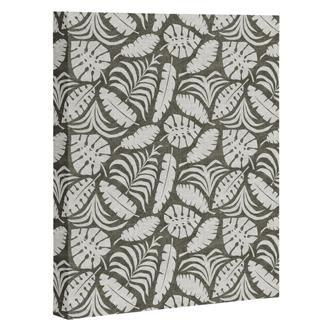 Little Arrow Design Co tropical leaves olive Art Canvas
