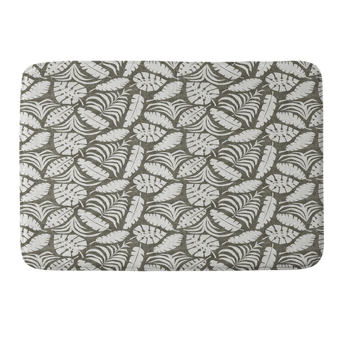 Little Arrow Design Co tropical leaves olive Memory Foam Bath Mat