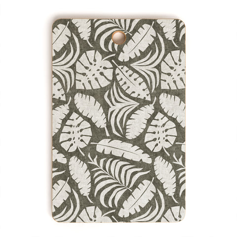 Little Arrow Design Co tropical leaves olive Cutting Board Rectangle