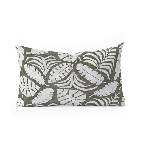 Little Arrow Design Co tropical leaves olive Oblong Throw Pillow