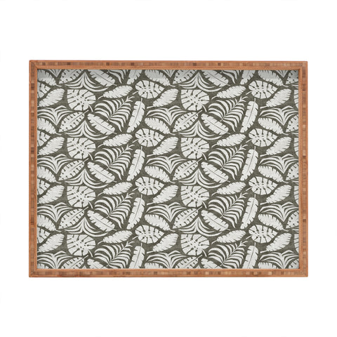 Little Arrow Design Co tropical leaves olive Rectangular Tray