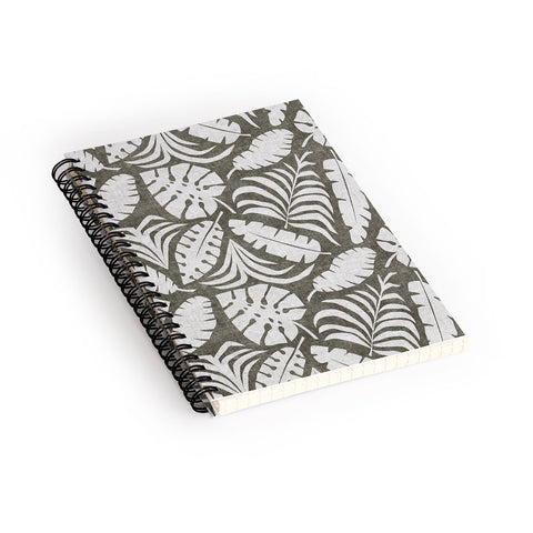 Little Arrow Design Co tropical leaves olive Spiral Notebook