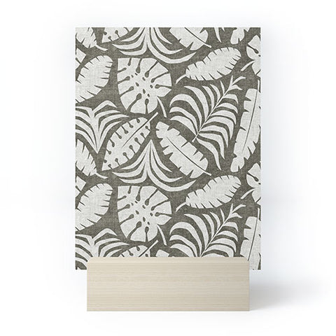Little Arrow Design Co tropical leaves olive Mini Art Print