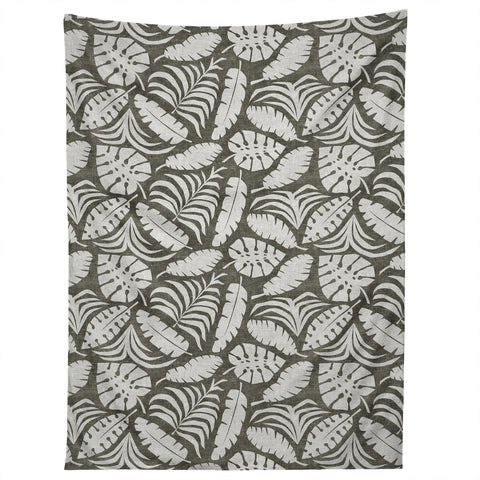 Little Arrow Design Co tropical leaves olive Tapestry