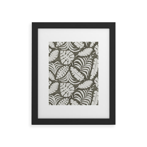 Little Arrow Design Co tropical leaves olive Framed Art Print