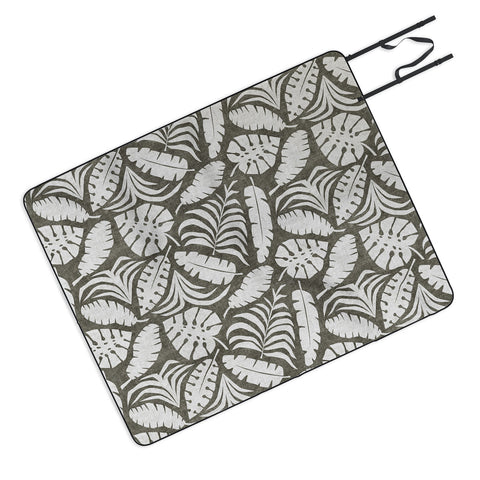 Little Arrow Design Co tropical leaves olive Picnic Blanket
