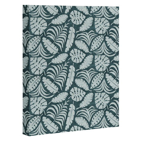 Little Arrow Design Co tropical leaves teal Art Canvas