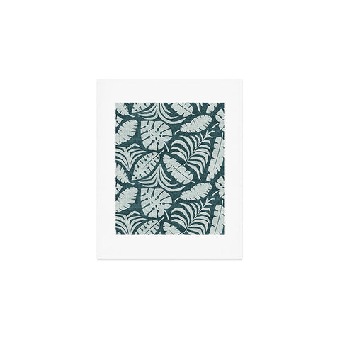 Little Arrow Design Co tropical leaves teal Art Print