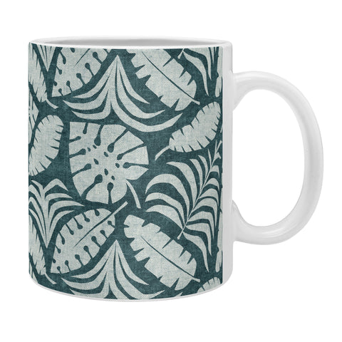 Little Arrow Design Co tropical leaves teal Coffee Mug