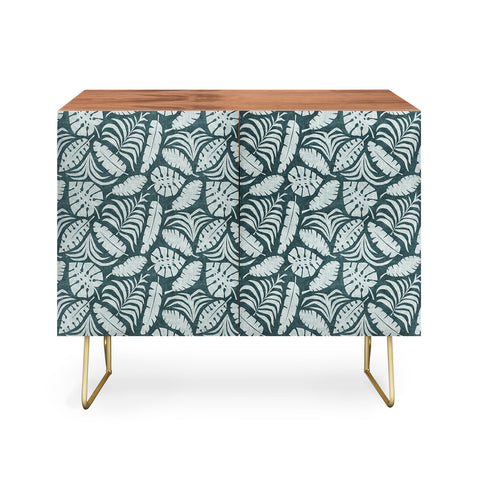 Little Arrow Design Co tropical leaves teal Credenza